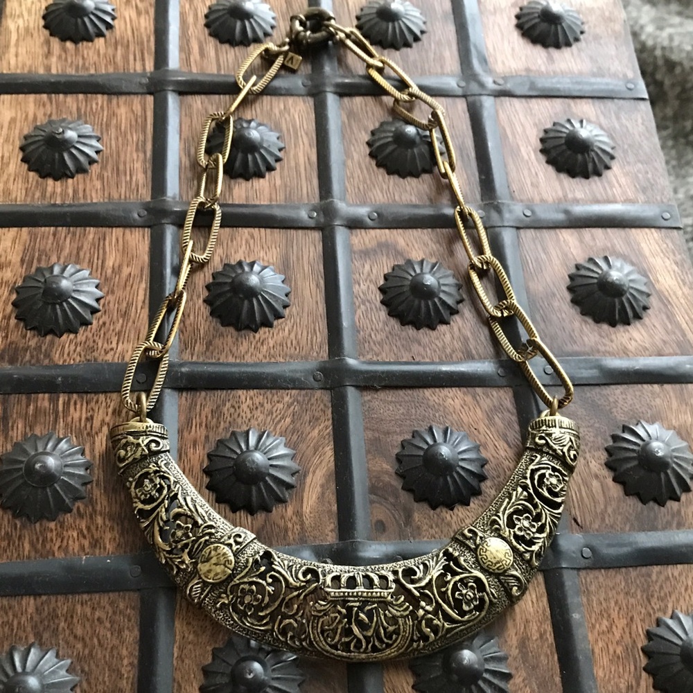 Vanessa Mooney Gold Statement Collar Necklace